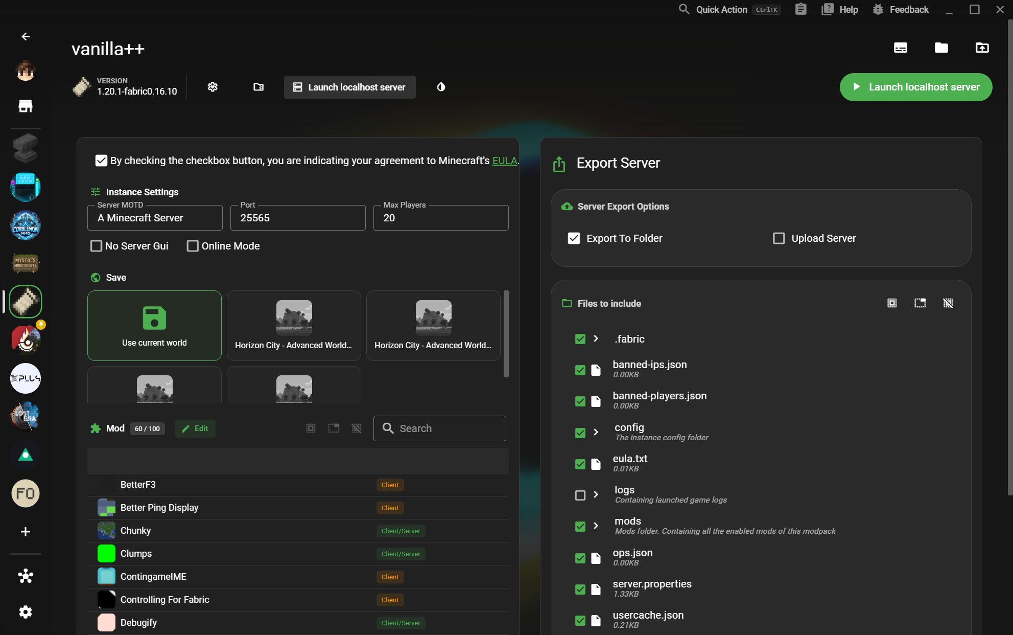 Launch a local server