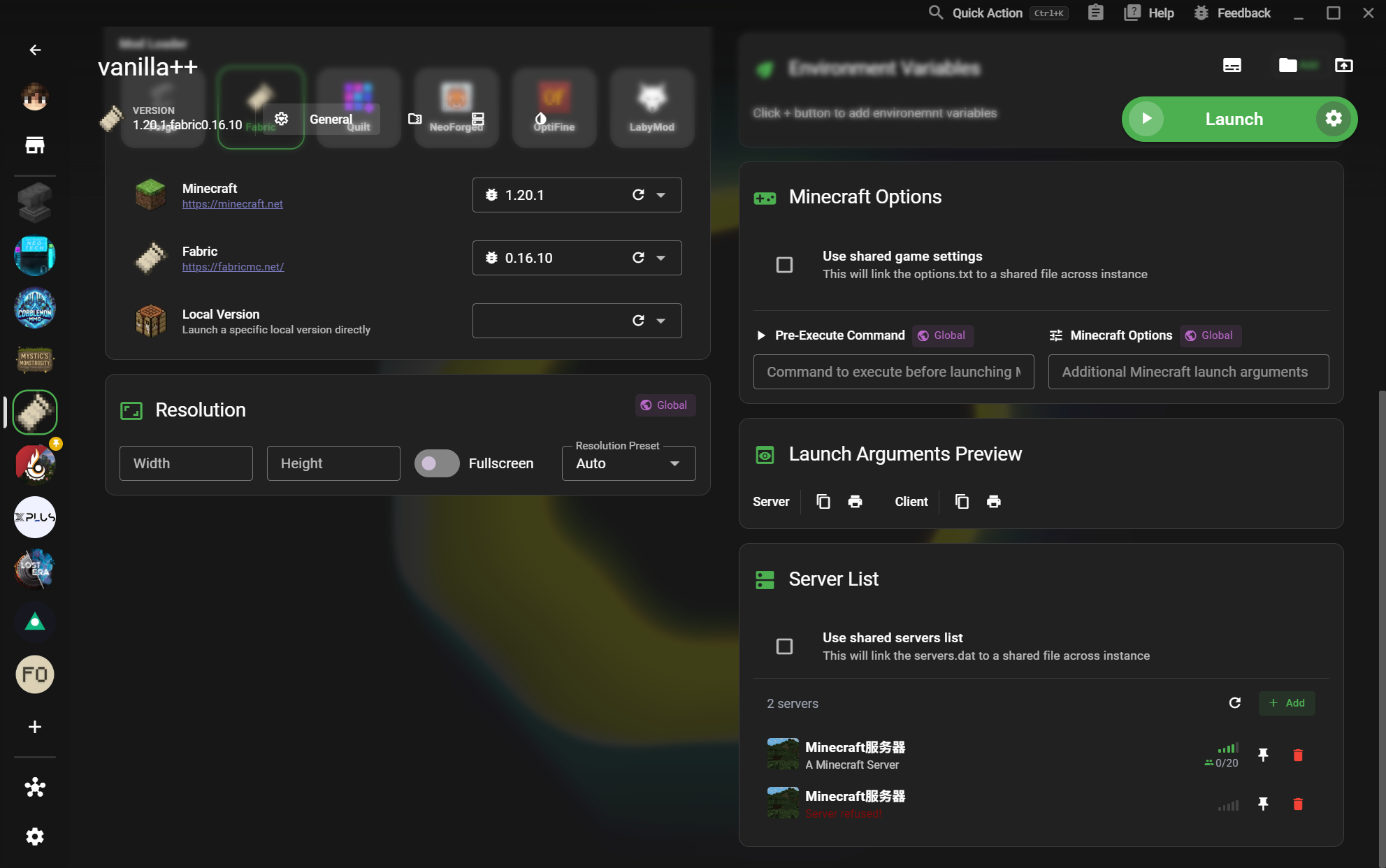 Server List